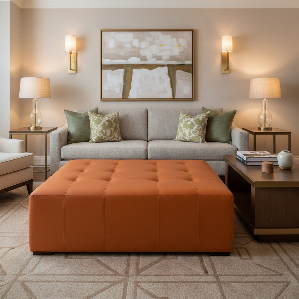 Peter Island - Emberglow Upholstered Ottoman | Architectural Fabrics