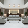 Woven Linen Texture Soft Gray Upholstered Sofa | Architectural Fabrics