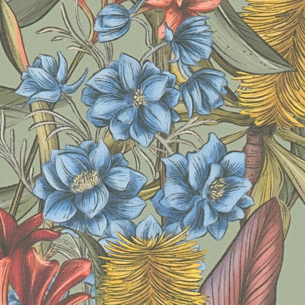 Drawn Into Nature Green Wallcovering | AS Creation