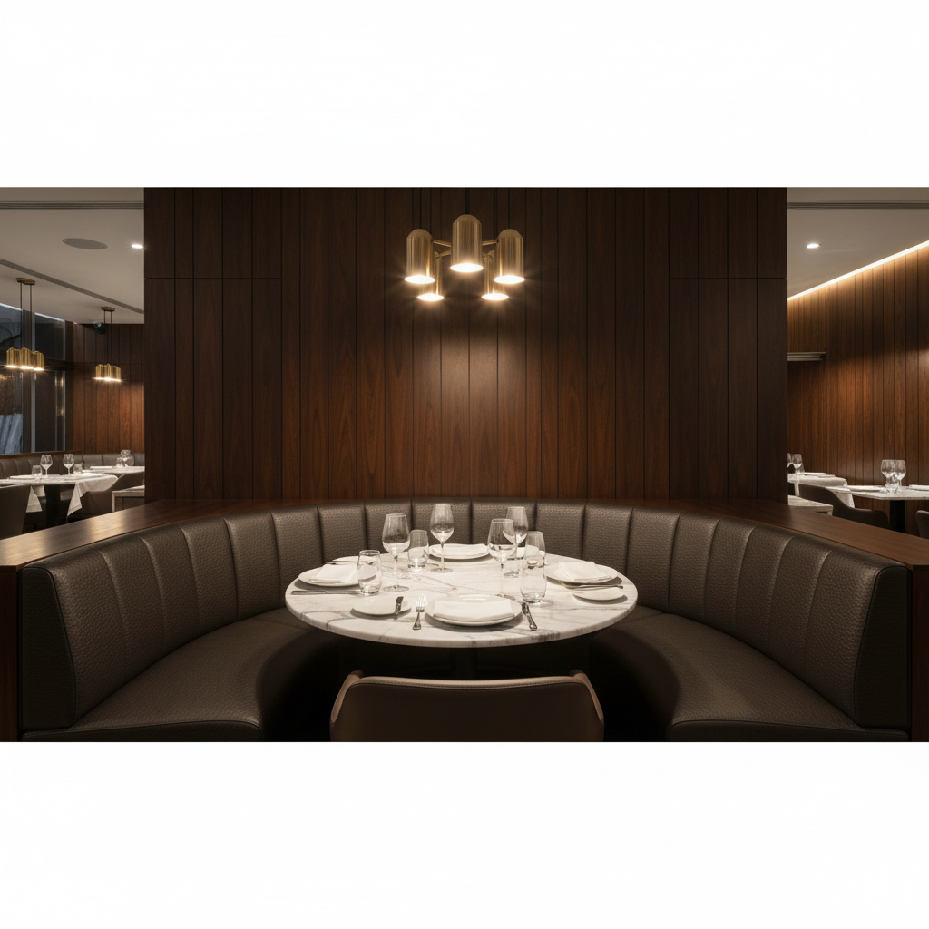 Trunk Bay - Espresso Upholstered Banquette | Architectural Fabrics