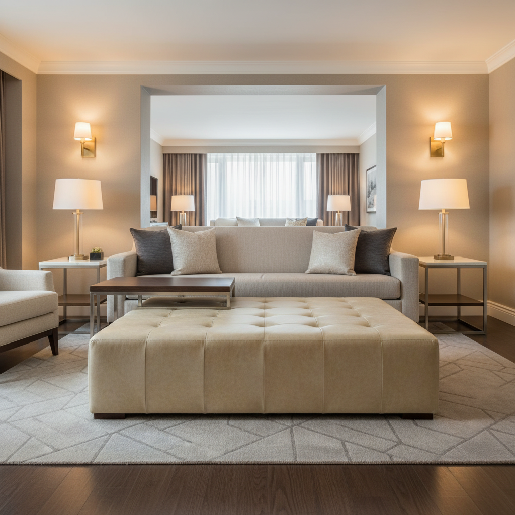 Tobago - Sterling Upholstered Ottoman | Architectural Fabrics