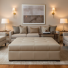 Turquoise Bay - Oat Upholstered Ottoman | Architectural Fabrics