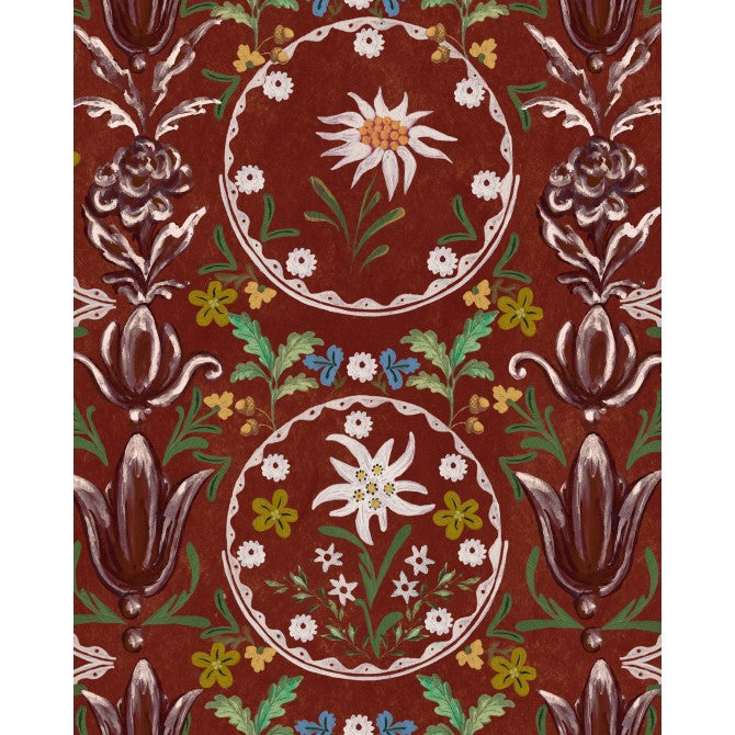 Edelweiss Burgundy Wallpaper | Mind The Gap