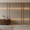 Brushed Linen Weave Soft Taupe Upholstered Wall Panel | Architectural Fabrics