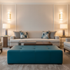 Aarden - Teal Tide Silicone Hybrid Upholstered Ottoman | Architectural Fabrics