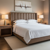 Smooth Pebble Grain Rich Umber Upholstered Headboard | Architectural Fabrics