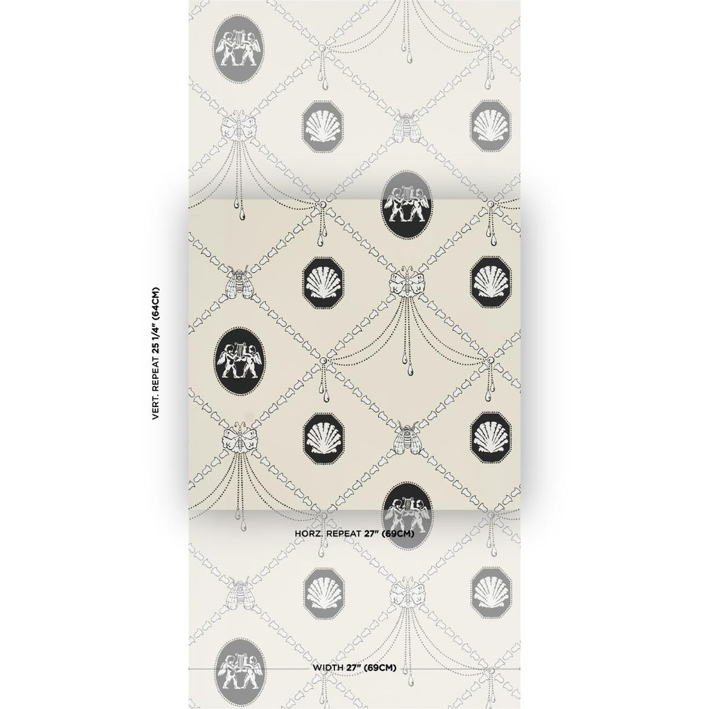 Edith Black & Ivory Wallpaper - Image 2