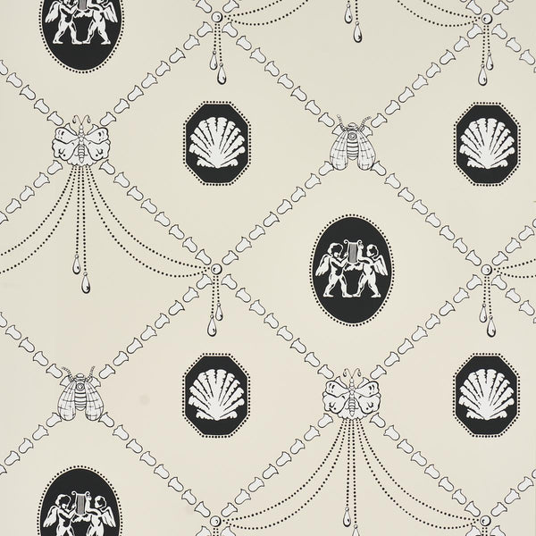 Edith Black & Ivory Architectural Wallcovering | Backdrop