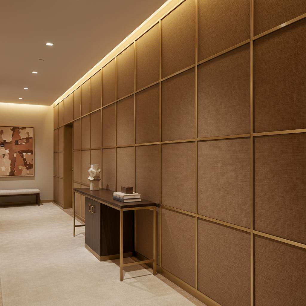 Fine Woven Texture Cocoa Bean Upholstered Wall Panel | Architectural Fabrics