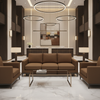Smooth Pebble Grain Rich Umber Upholstered Sofa | Architectural Fabrics