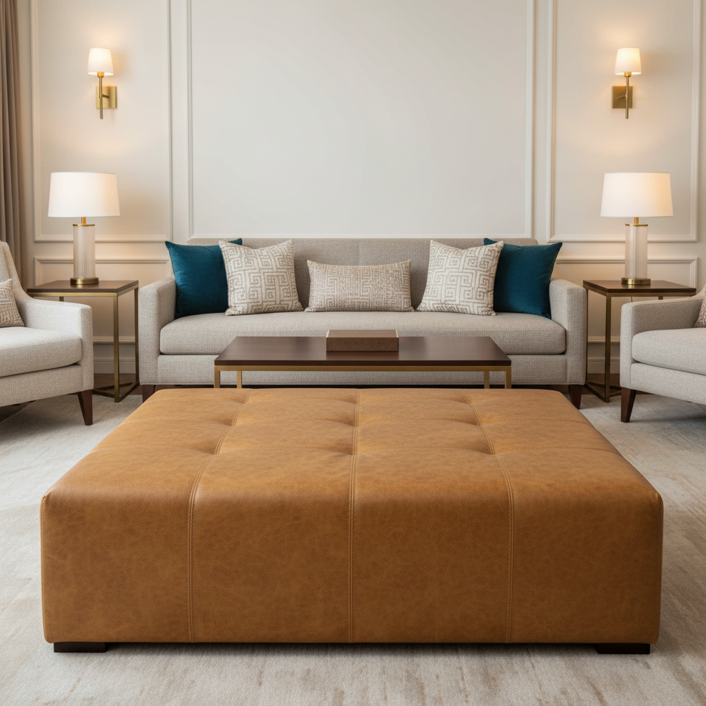 Vieques - Auburn Upholstered Ottoman | Architectural Fabrics