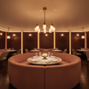 Ultrasuede Rose-Quartz -  Light Pink Upholstered Banquette | Ultrasuede Upholstery