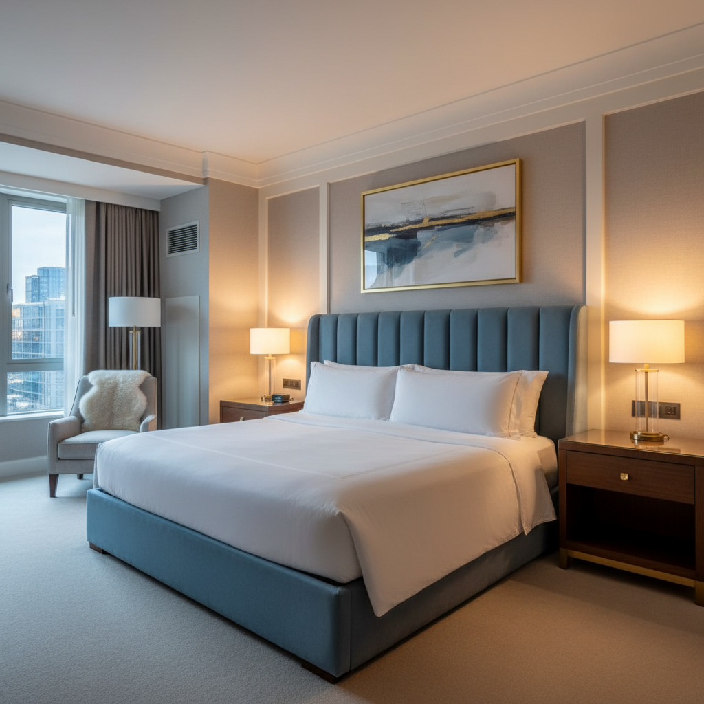 Ultrasuede  Horizon  Blue Upholstered Headboard | Ultrasuede Upholstery