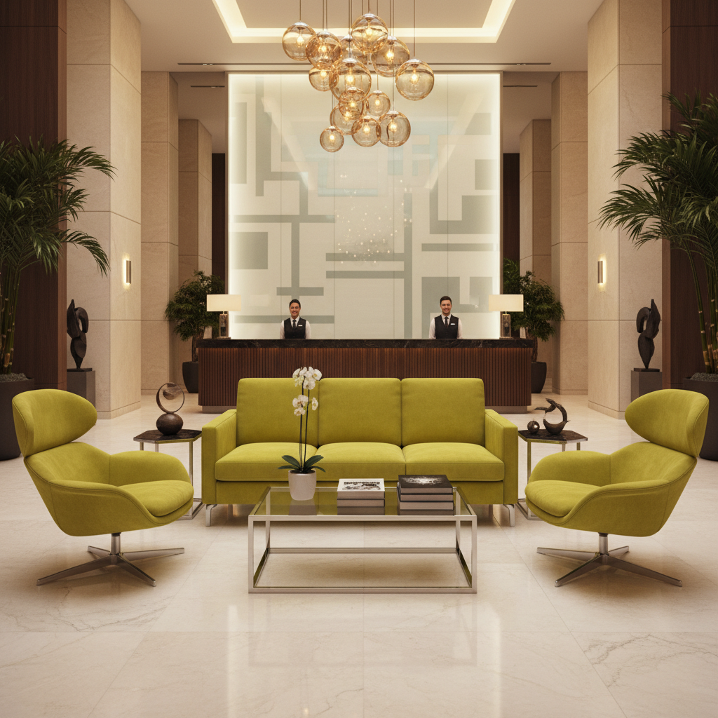 Ultrasuede  Lime  Yellow, Green Upholstered Sofa | Ultrasuede Upholstery