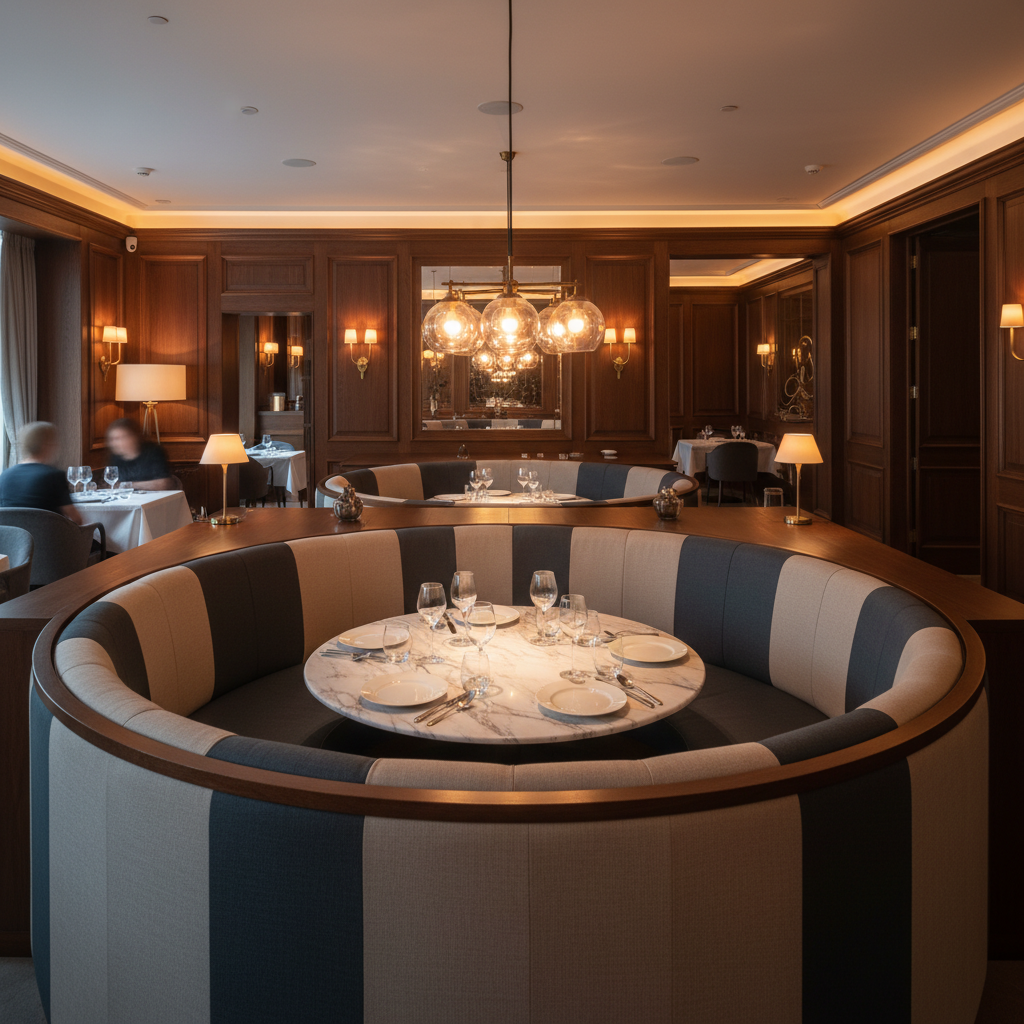 Irvington Brown Upholstered Banquette | Architectural Fabrics