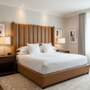 Smooth Leather Grain Caramel Tan Upholstered Headboard | Architectural Fabrics