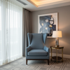Smooth Pebble Grain Dusty Blue Upholstered Chair | Architectural Fabrics