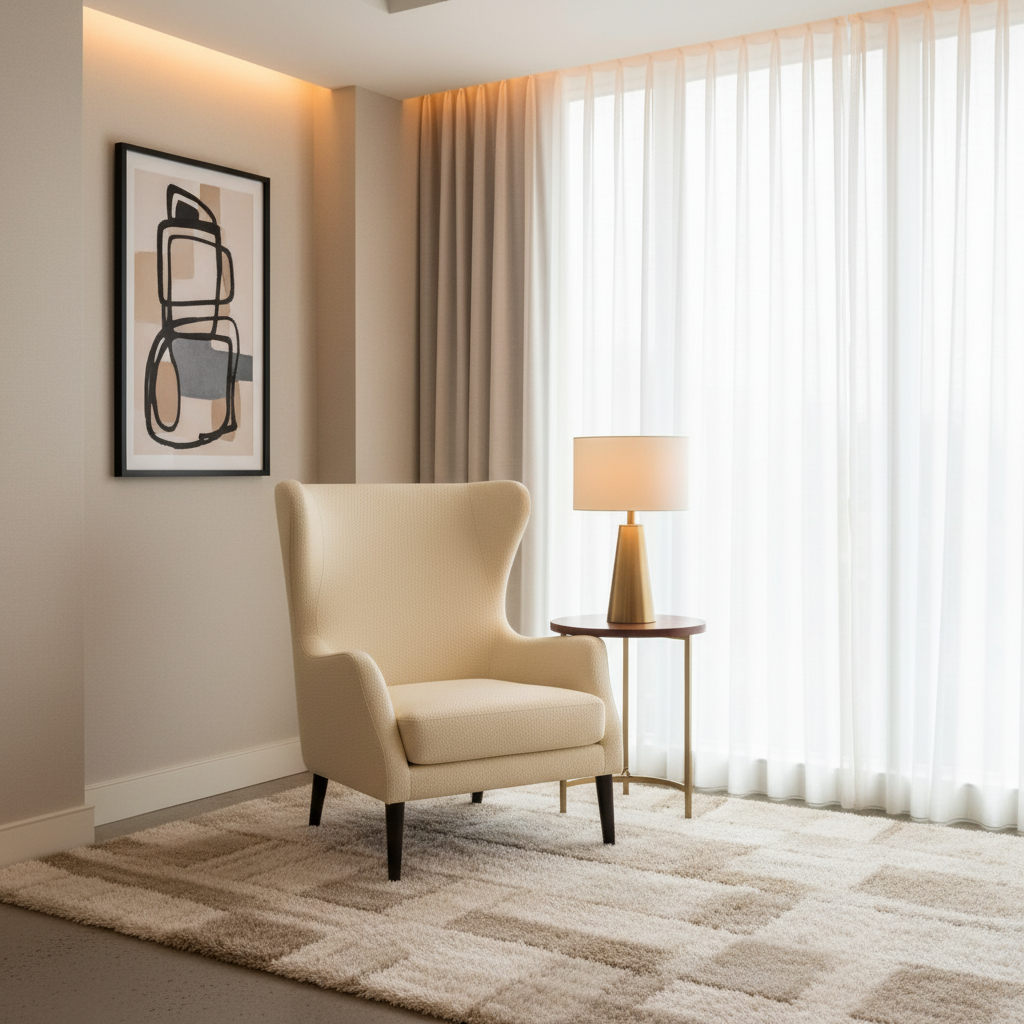 Smooth Pebble Grain Creamy Ivory Upholstered Chair | Architectural Fabrics