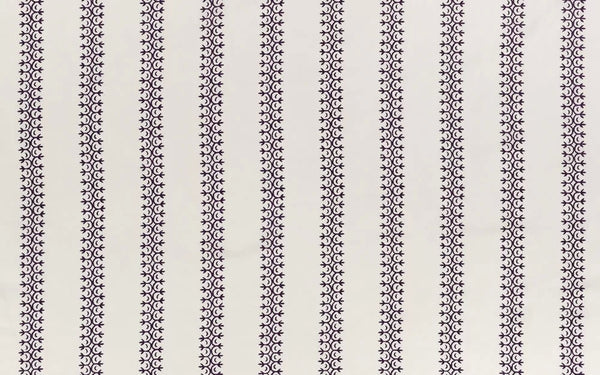 Eggplant on Ivory Taj Linen Wallcoverings | Home Couture
