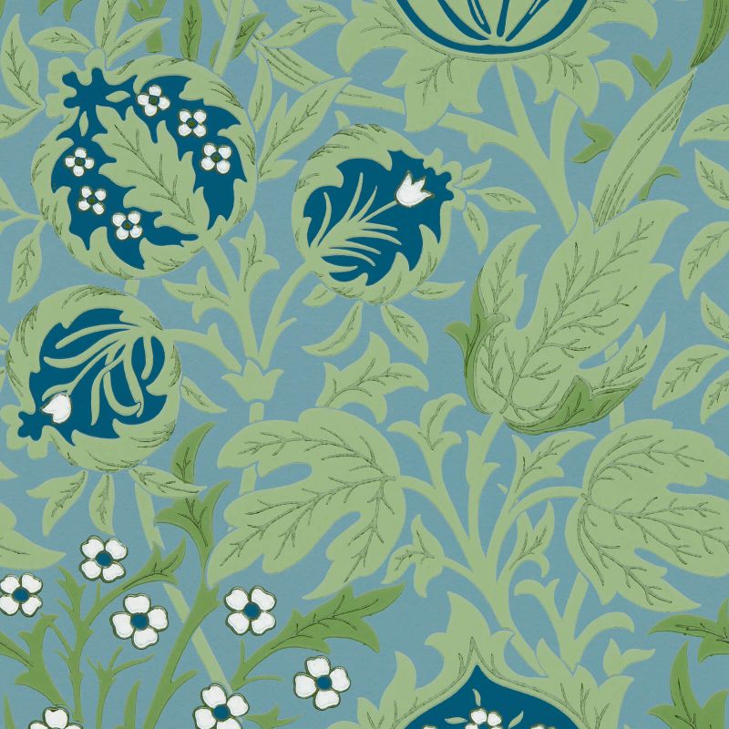 Elmcote Wallpaper Blue Dearle | William Morris