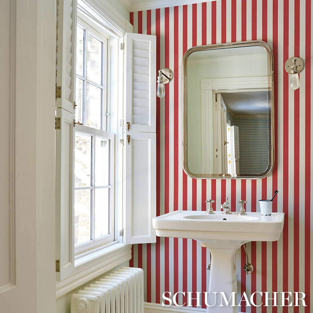 Emma Stripe RED | Schumacher - Image 10
