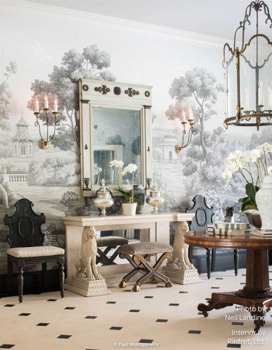 English Parks Grisaille Light Gray | Mural Source