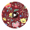Epona Burgundy Floral Fantasy Wallcovering Circular Swatch | LA Walls