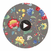 Epona Charcoal Floral Fantasy Wallcovering Circular Swatch | LA Walls