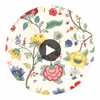 Epona Cream Floral Fantasy Wallcovering Circular Swatch | LA Walls