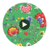 Epona Green Floral Fantasy Wallcovering Circular Swatch | LA Walls