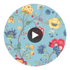 Epona Light Blue Floral Fantasy Wallcovering Circular Swatch | LA Walls