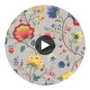 Epona Light Grey Floral Fantasy Wallcovering Circular Swatch | LA Walls