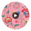Epona Pink Floral Fantasy Wallcovering Circular Swatch | LA Walls