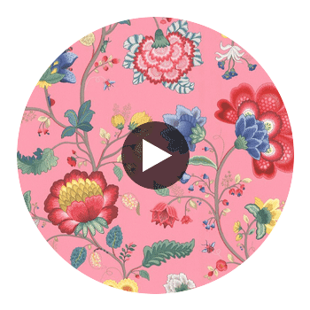 Epona Pink Floral Fantasy Wallcovering Circular Swatch | LA Walls
