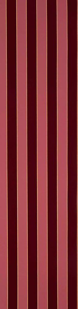 Regency Flock Velvet Stripe Red | Osborne & Little Europe
