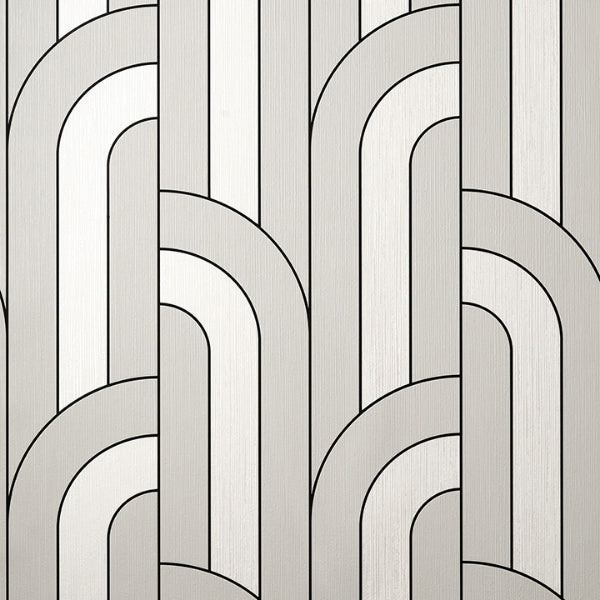 Ezra Platinum Arch Wallcovering | Jeffrey Stevens