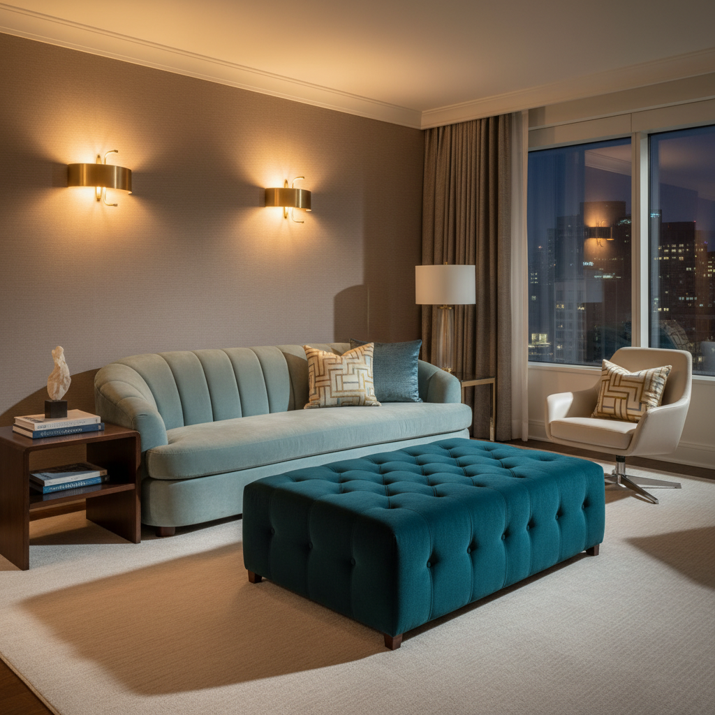 Pearisburg Robins Upholstered Ottoman | Architectural Fabrics