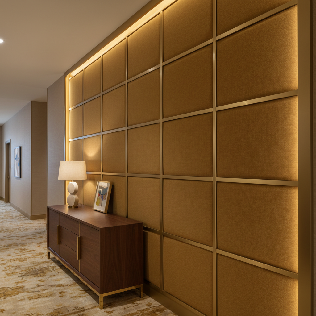 Linen Island - Straw Upholstered Wall Panel | Architectural Fabrics
