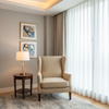 Woven Chevron Texture Oatmeal Beige Upholstered Chair | Architectural Fabrics