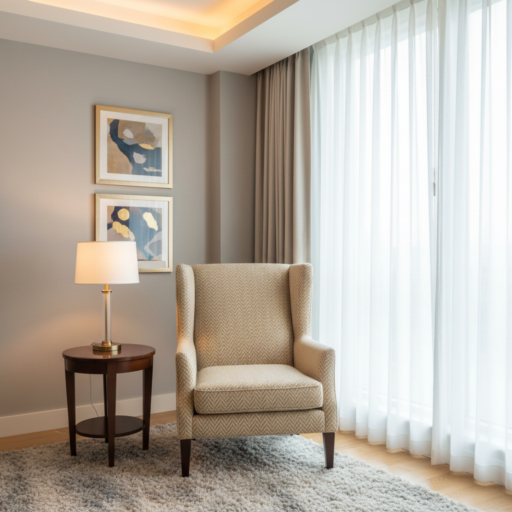 Woven Chevron Texture Oatmeal Beige Upholstered Chair | Architectural Fabrics