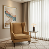 Linen Weave Texture Golden Tan Upholstered Chair | Architectural Fabrics