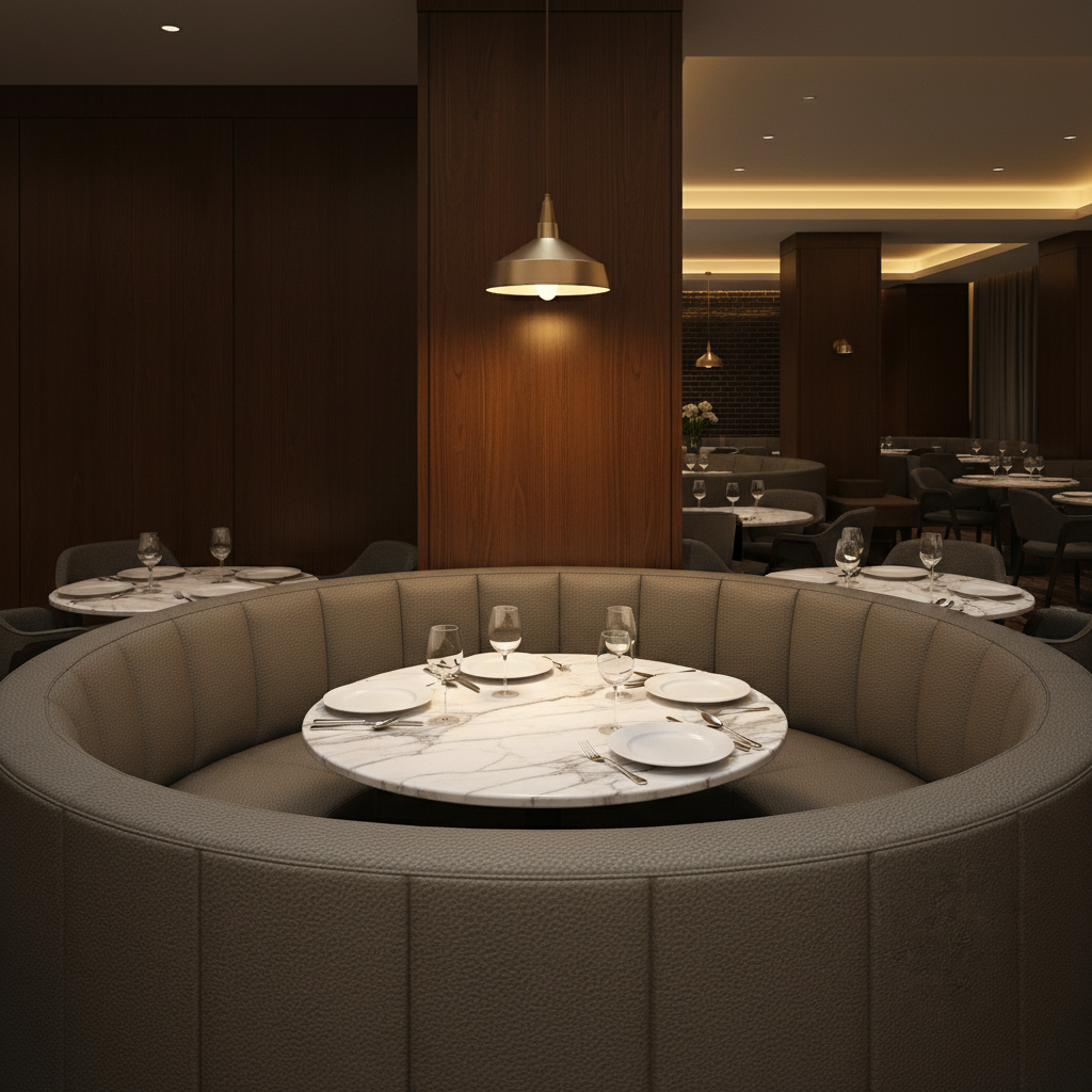 Algiers - Ironwood Performance Vinyl Upholstered Banquette | Architectural Fabrics