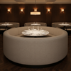 Fine Woven Texture Soft Taupe Upholstered Banquette | Architectural Fabrics