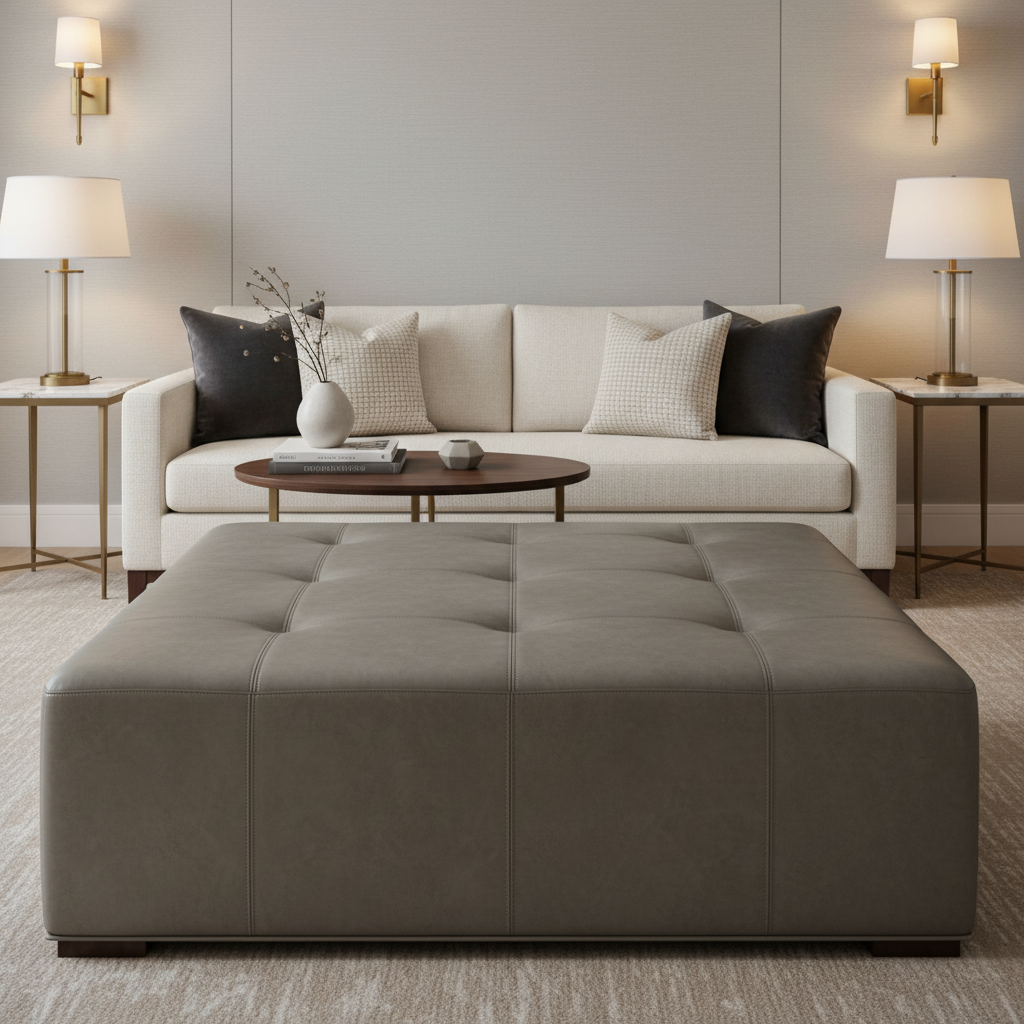 Port Royal - Thunder Upholstered Ottoman | Architectural Fabrics
