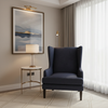 Fine Linen Weave Deep Indigo Upholstered Chair | Architectural Fabrics