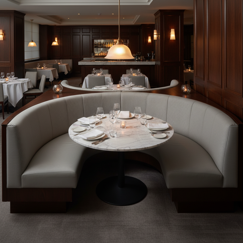 Storm Bay - Icecap Upholstered Banquette | Architectural Fabrics