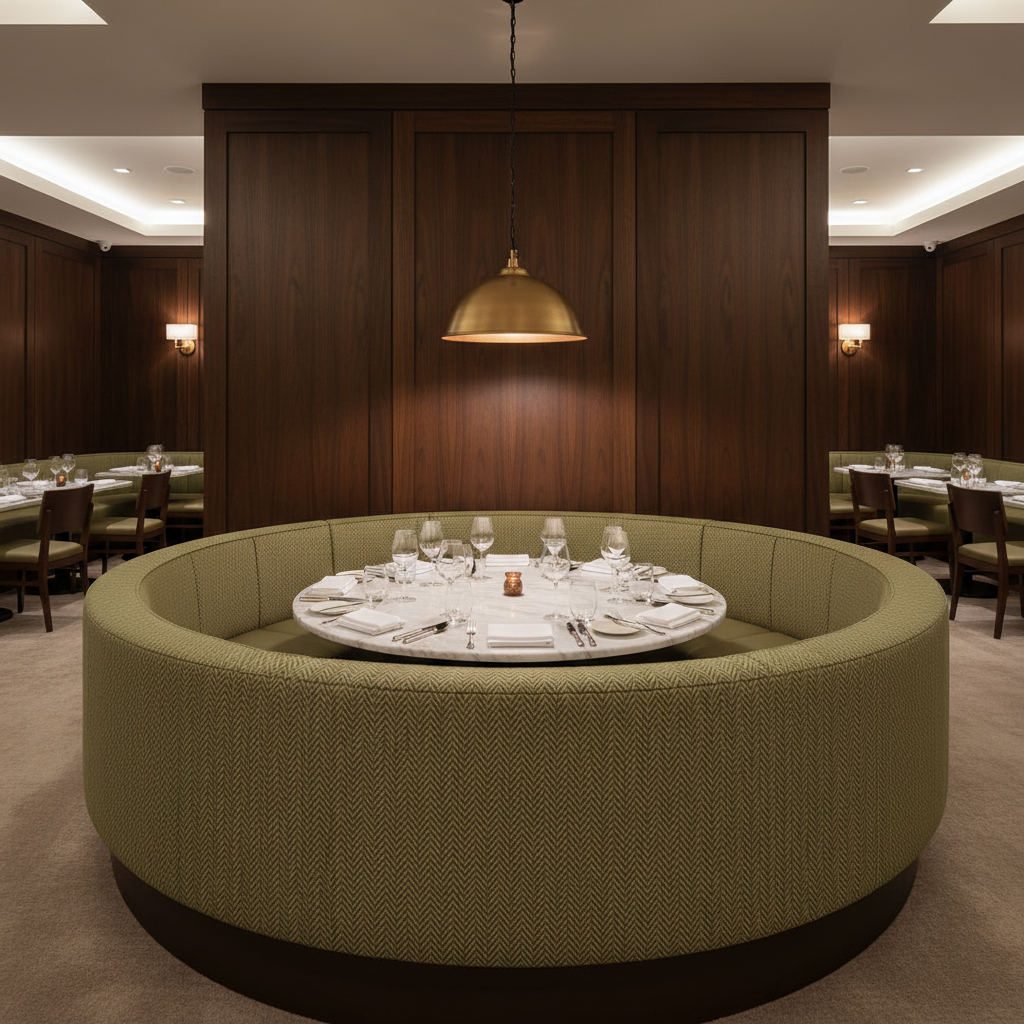 Steeple Reef - Grass Upholstered Banquette | Architectural Fabrics