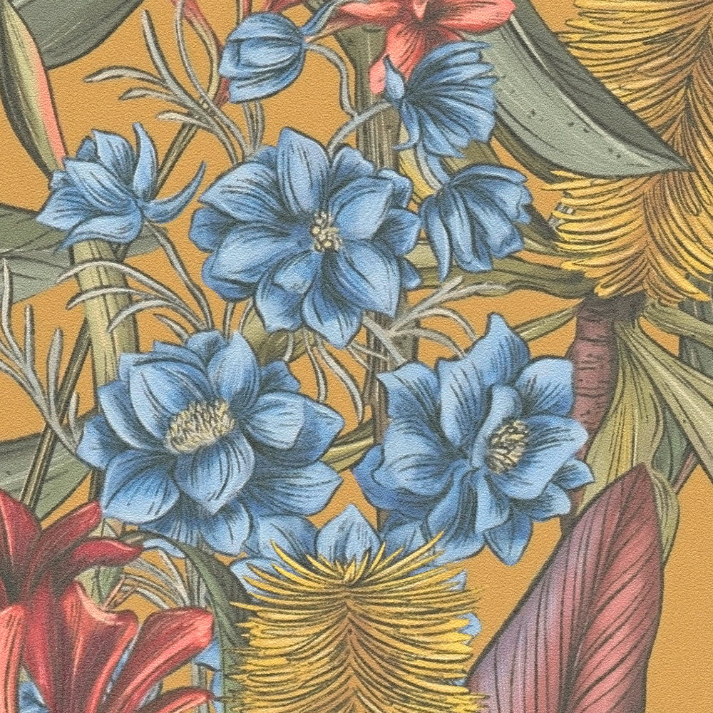 Drawn Into Nature Yellow Wallcovering | AS Creation