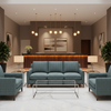 Woven Geometric Texture Teal Mist Upholstered Sofa | Architectural Fabrics