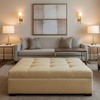 Salt Island - Vanilla Upholstered Ottoman | Architectural Fabrics